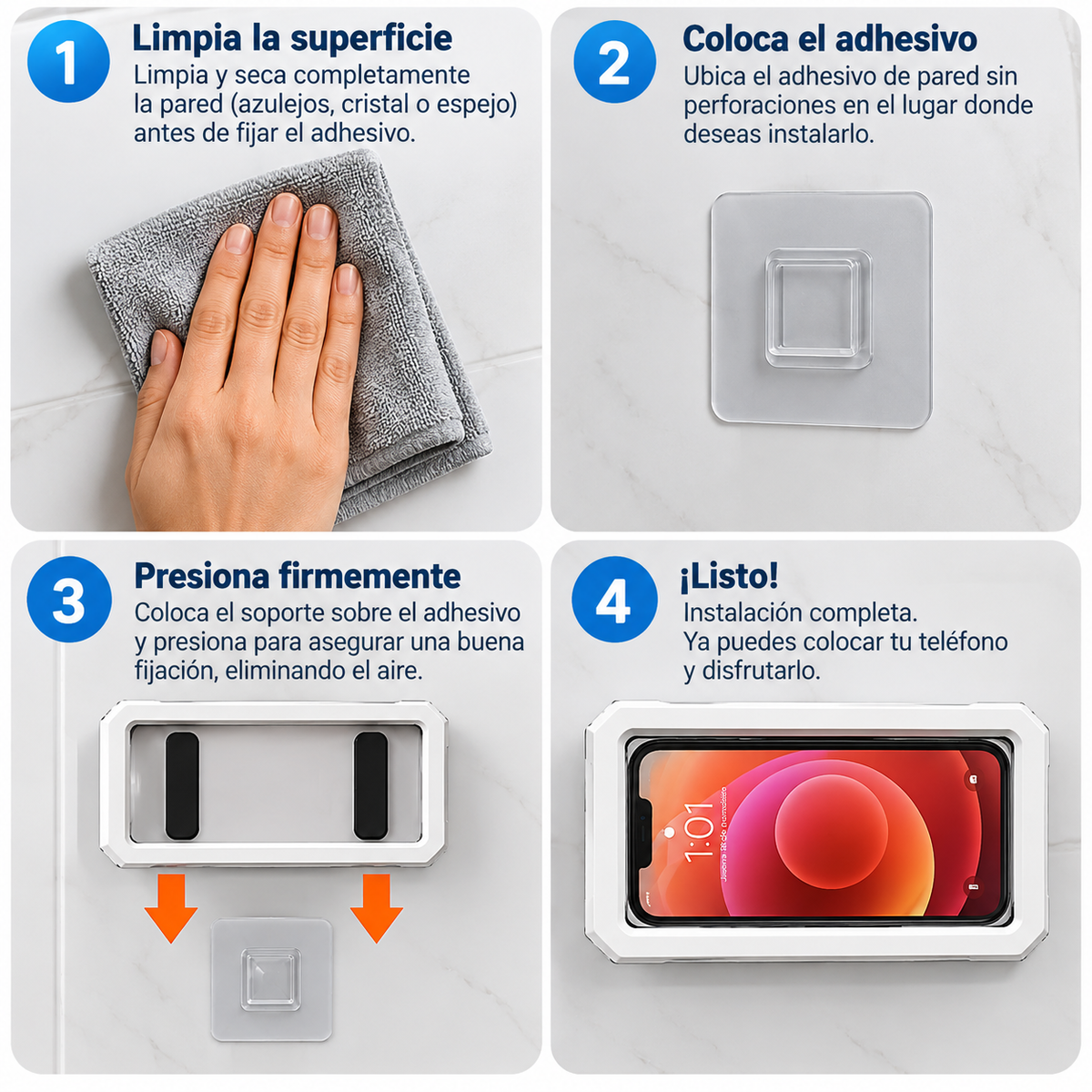 Soporte Impermeable 360° para Teléfono en la Ducha 