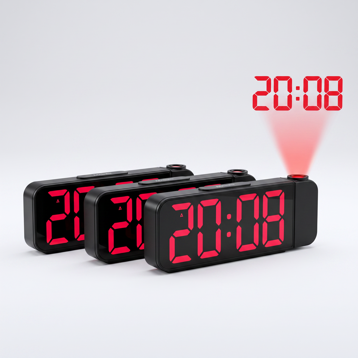 Réveil Projecteur LED 180° – Affichage Digital & Mode Nuit